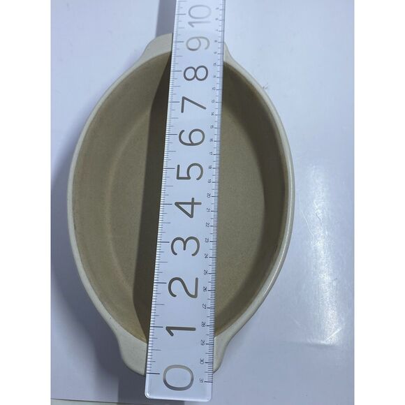 Pampered Chef Family Heritage Stoneware Mini Oval Baker Vanilla Glazed No Box - Picture 7 of 8